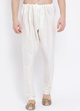 White Silk Churidar Pant