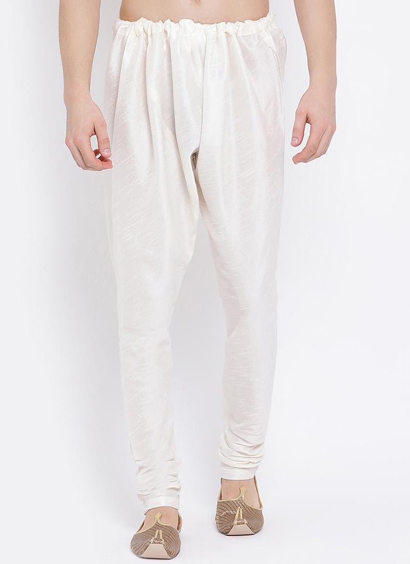 White Silk Churidar Pant