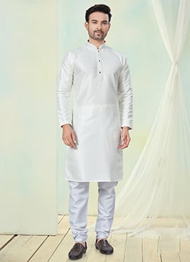 White Silk Kurta Pyjama