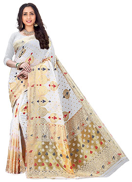 white fancy saree online