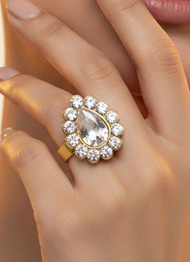 White Stones Kundan Ring