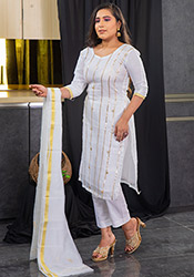 plain white salwar suit online
