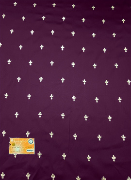 Wine Art Silk Embroidered Fabric