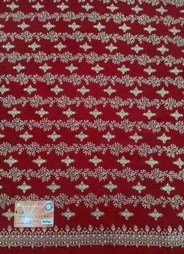 Maroon Art Silk Foil Print Fabric