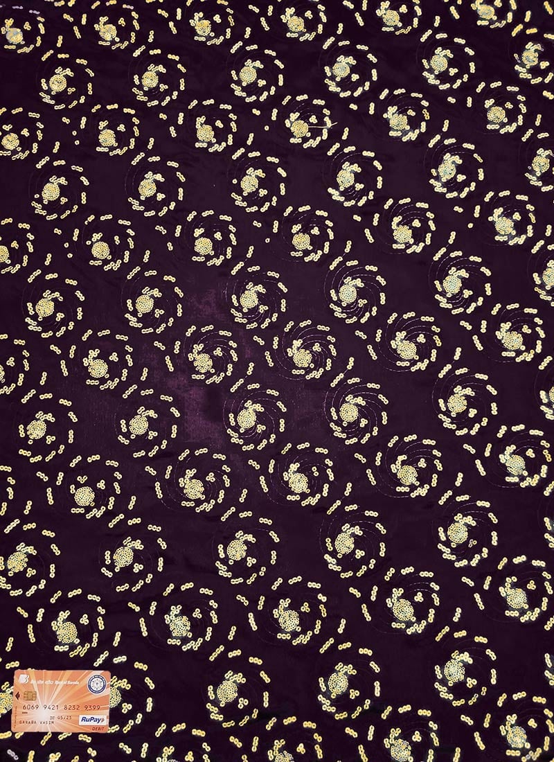 Wine Chinon Sequins Fabric