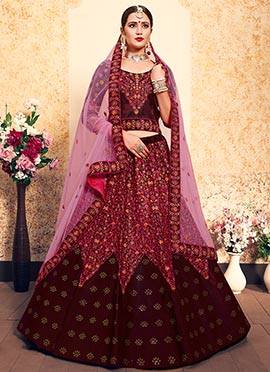 wine wedding lehenga