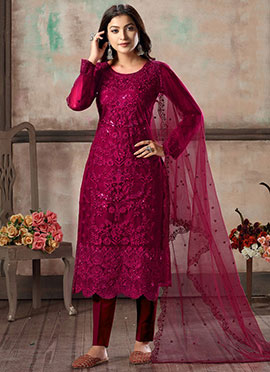 Wine color punjabi suit combination Clearance