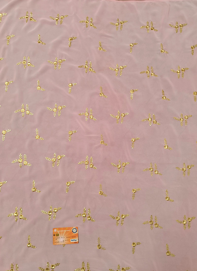 Light Peach Faux Georgette Fabric