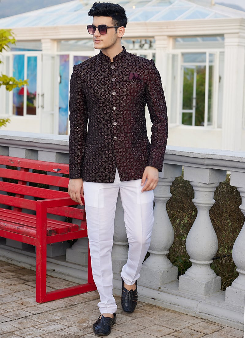 Wine Velvet Sequins Timeless Blazers