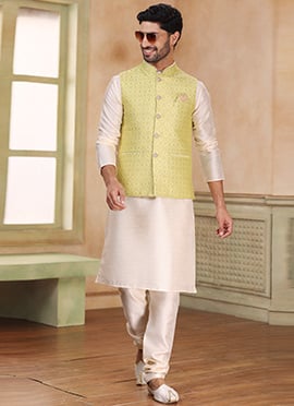 Yellow Art Silk Bandi Set