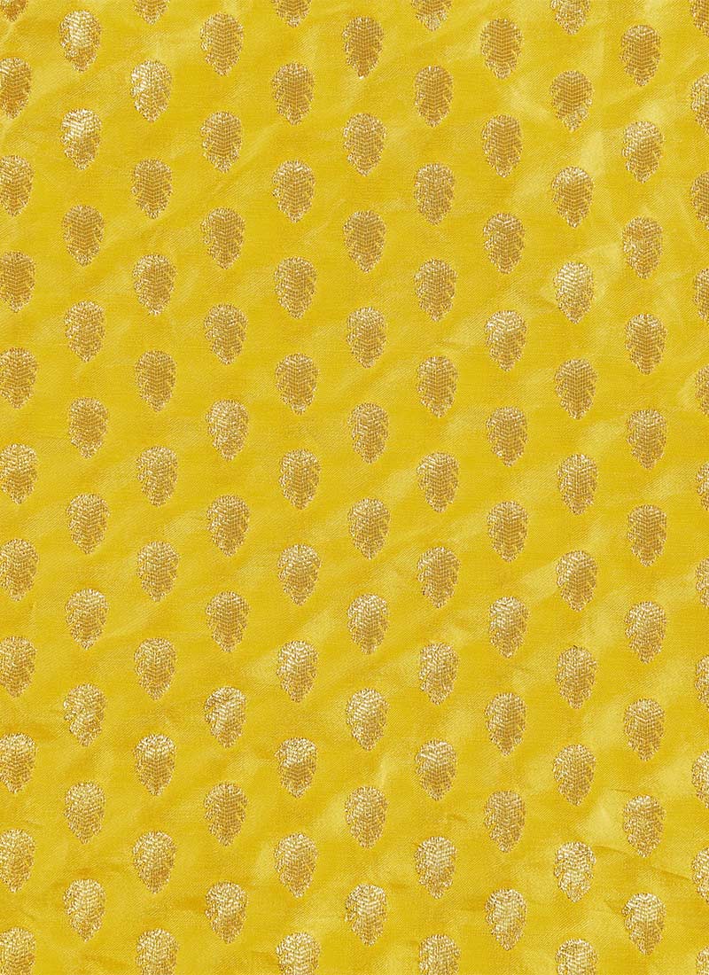 Buy Yellow Brocade Fabric, Brocade, blended patterned Online Shopping