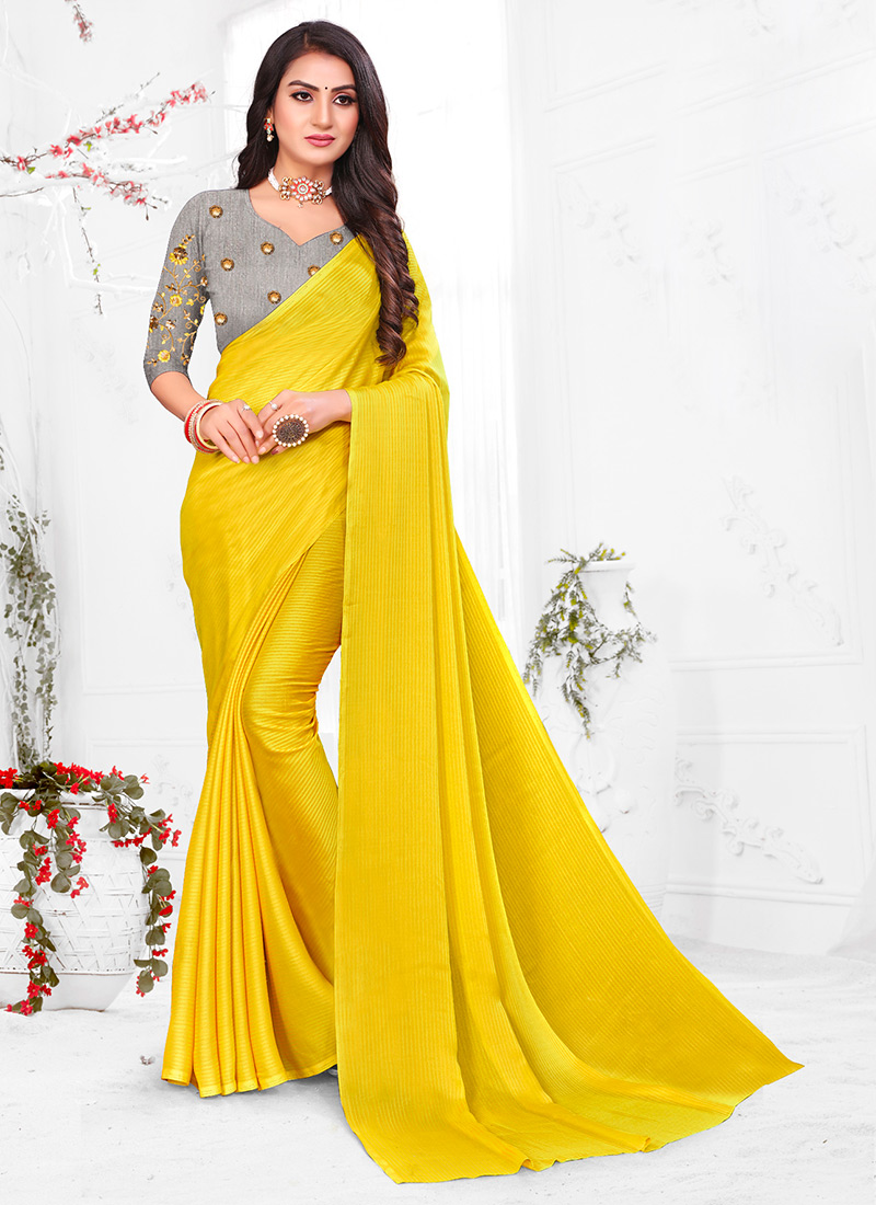 plain saree for party