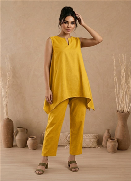 Yellow Cotton Co Ord Set