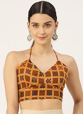 Yellow Cotton Printed Blouse