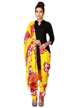Yellow Cotton Semi Patiala Pant