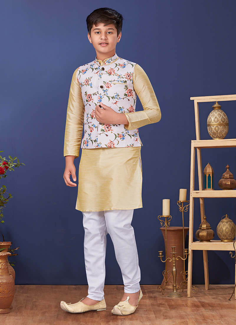 Yellow Dhupion Silk Bandi Set