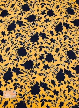 Yellow Digital Print Satin Georgette Fabric