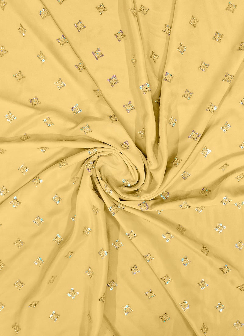 Yellow Embroidery Art Silk main image 1