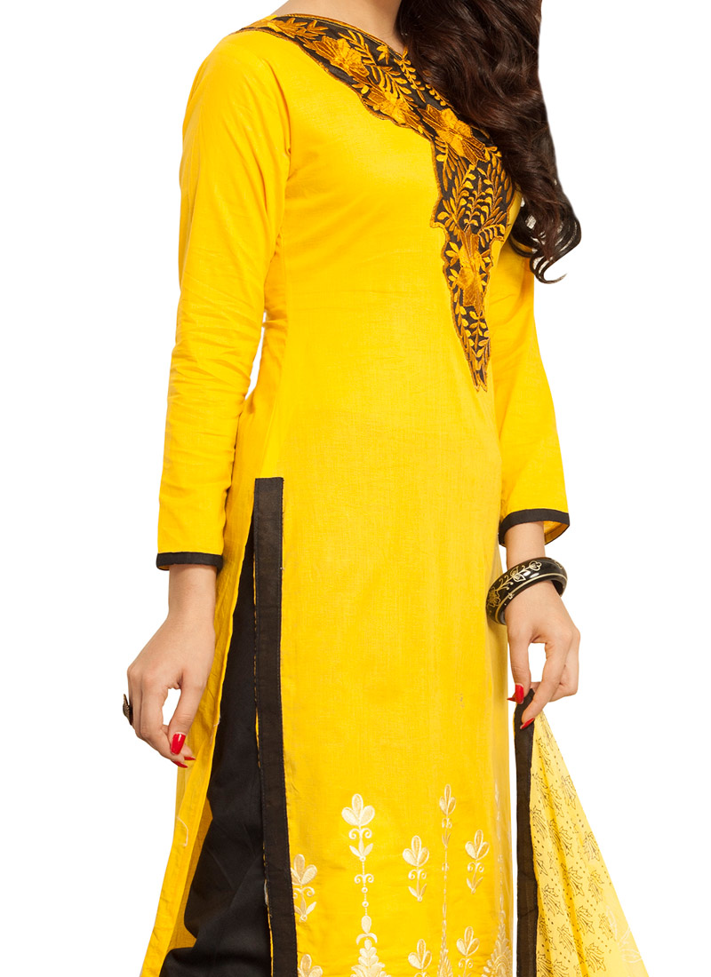 plain yellow churidar