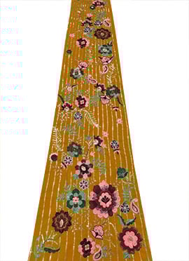 Mustard Georgette Embroidered Fabrics