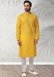 Yellow Kurta Pyjamas For Men's | Latest 