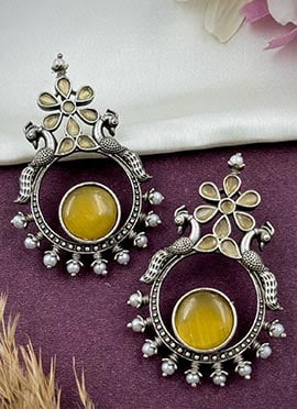 Yellow Kundan Beads Drops