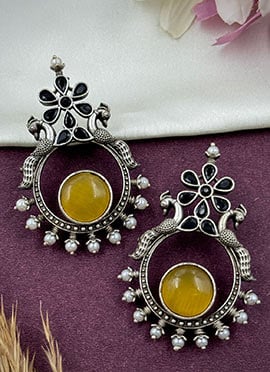 Yellow Kundan Beads Drops