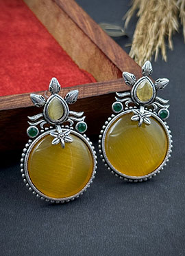 Yellow Kundan Drops
