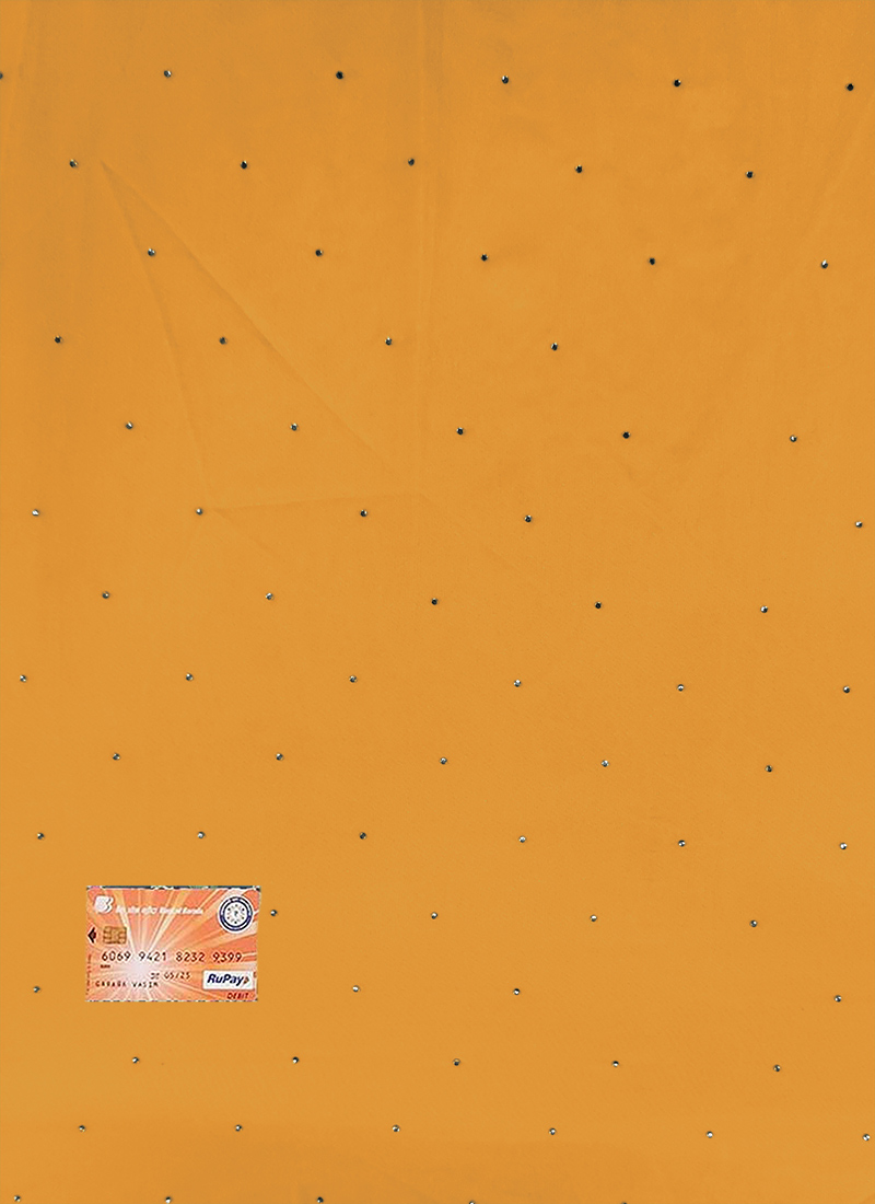 Mustard Organza Stone Fabrics