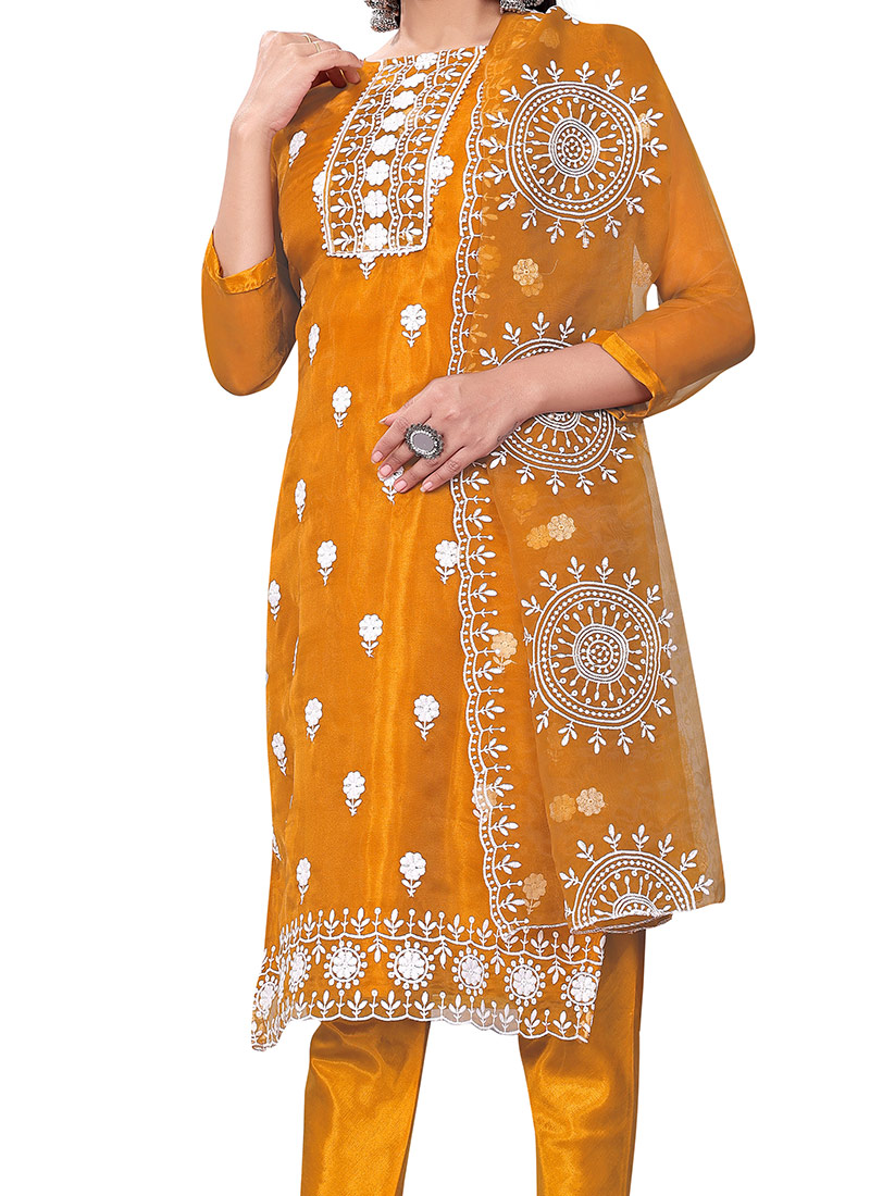 Yellow Cotton Chudidar Salwar Suits
