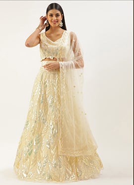 Yellow Soft Net Embroidered Sequins Ravishing Lehenga