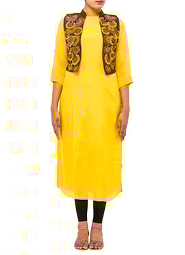 Yellow Soft Silk Kurti