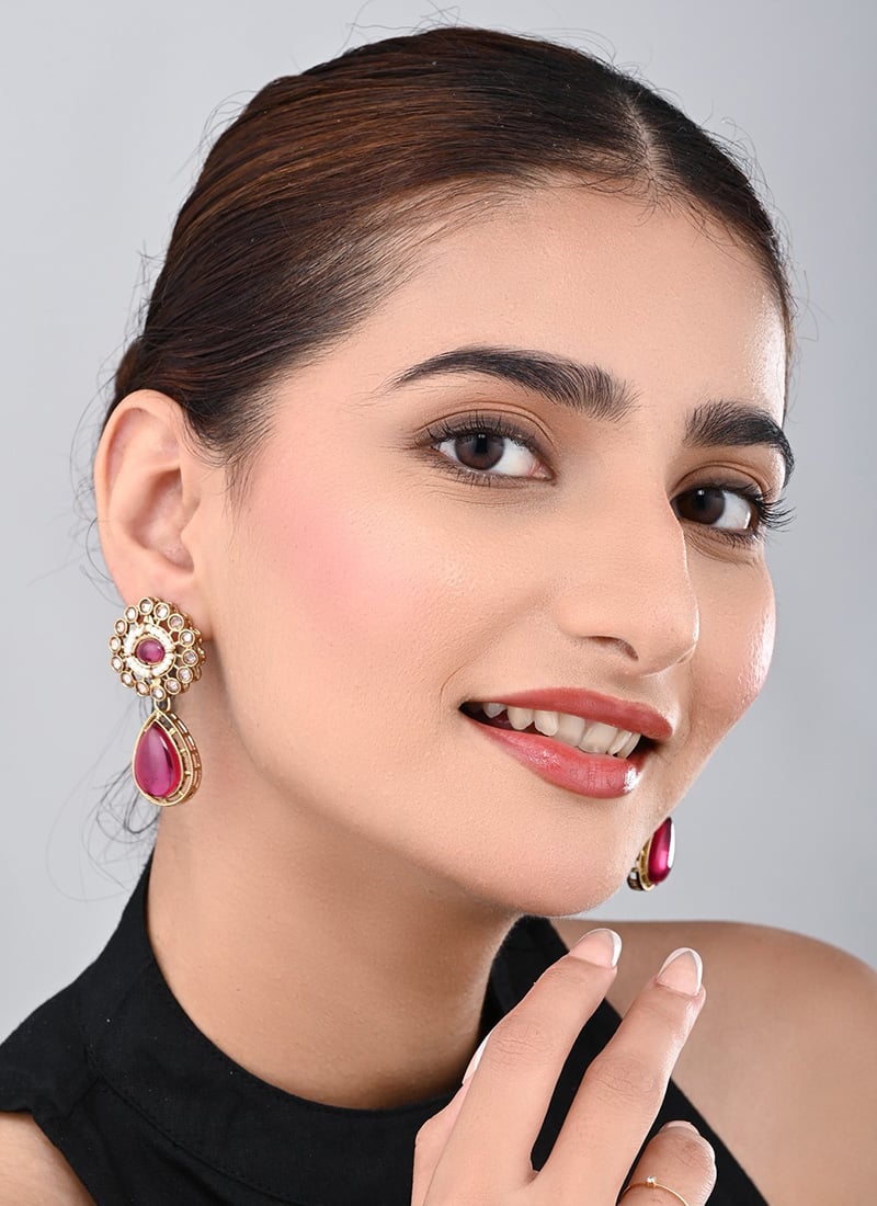 Yellow Stone Studded Teardrop Earrings After Six Wear
