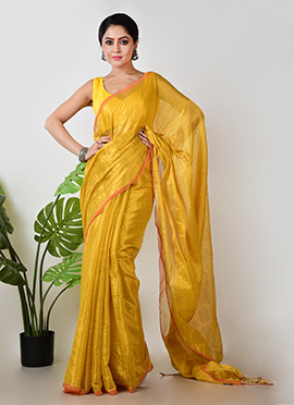 Yellow Tissue Saree