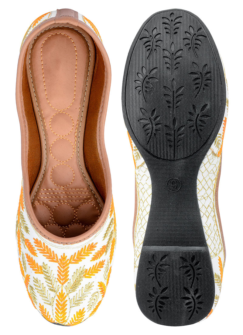 Yellow Zari Work Juti