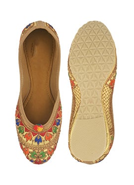 Yellow Zari Work Juti