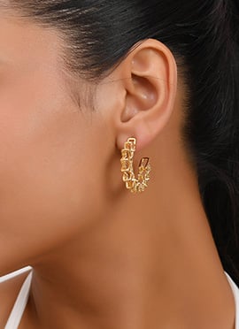 Zig Zag Open Hoop Earrings
