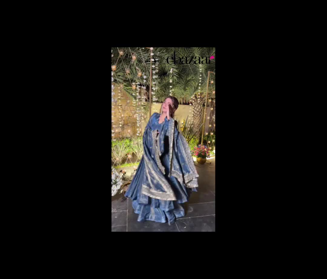 Blue Silk Embroidered Anarkali Suit Festive Wear
