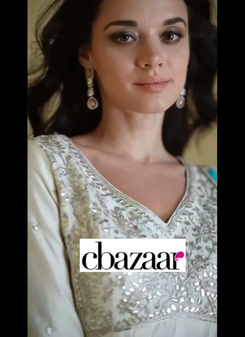 Elegant White Sharara Suit With Multicolor Dupatta In Silk Embroidered For Women Party Wear