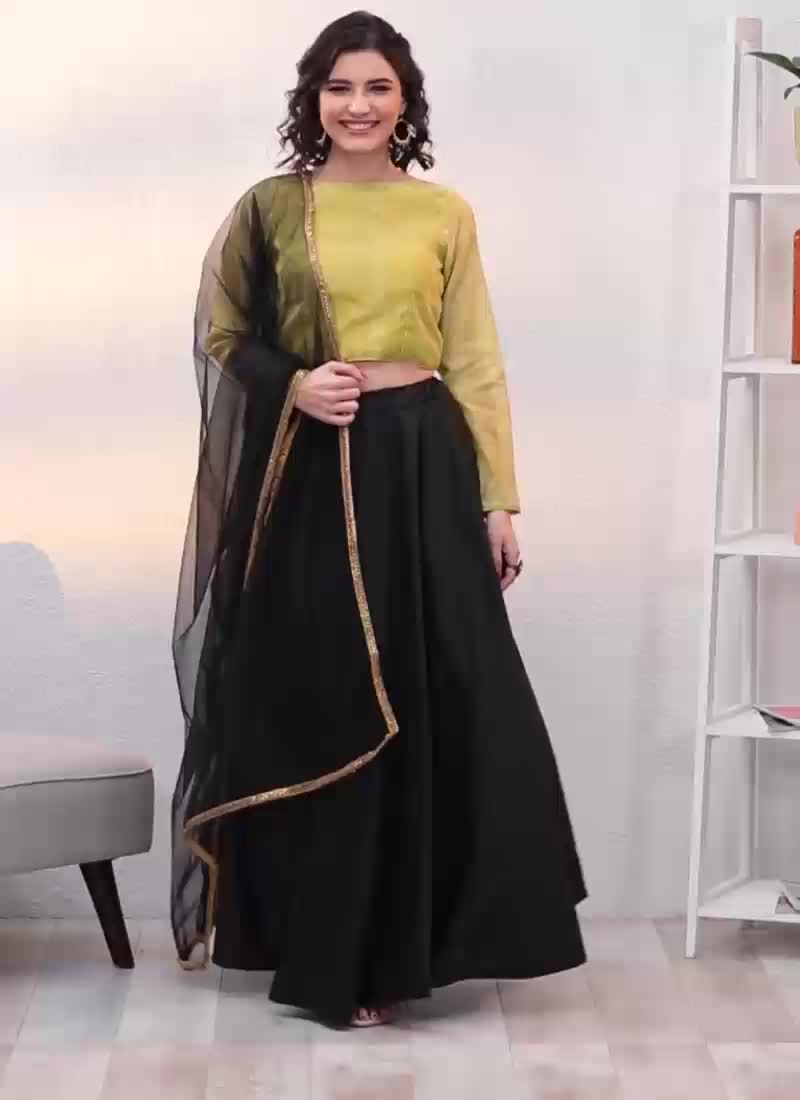 Ethnovog Green N Black Lehenga Festive Wear