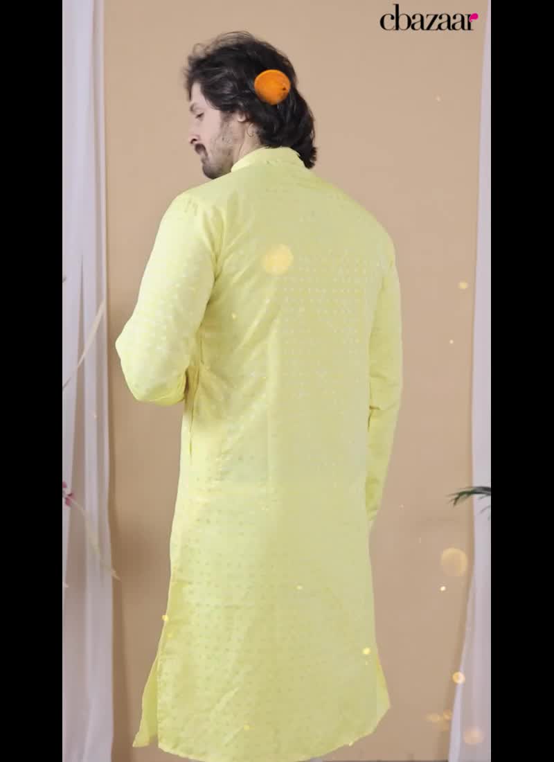 Exquisite Soft Silk Jacquard Kurta Pyjama Festive Wear