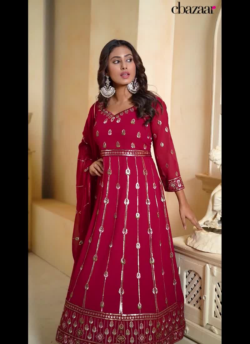 Grand Georgette Embroidered Anarkali Suit Party Wear