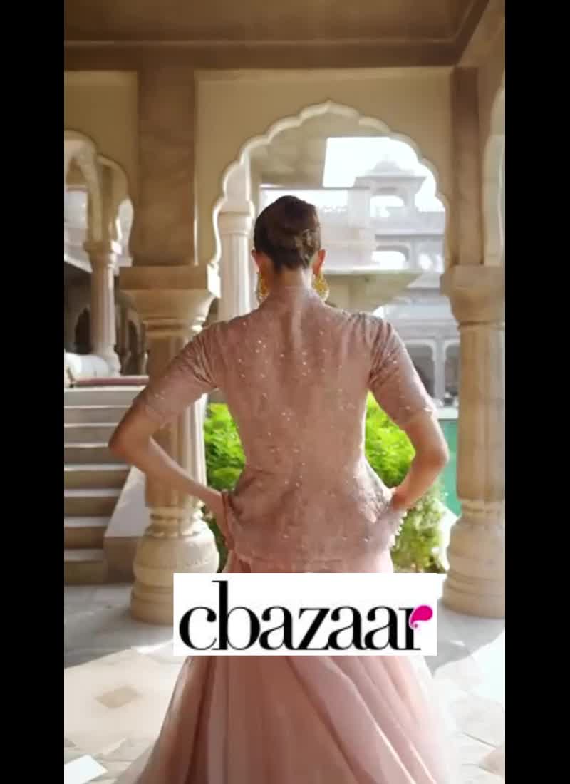 Light Pink Organza Silk Embroidered Indowestern Sets And Suits Party Wear