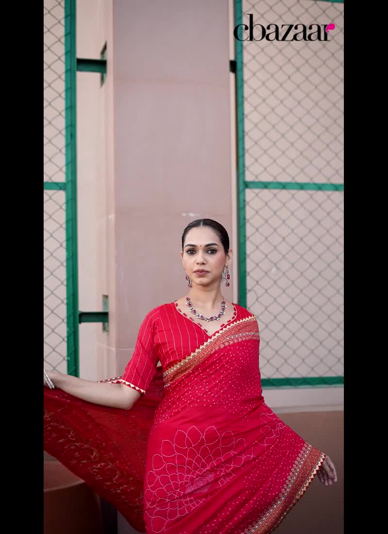 Maroon Cotton Zari Woven Foil Print Saree Festive Wear