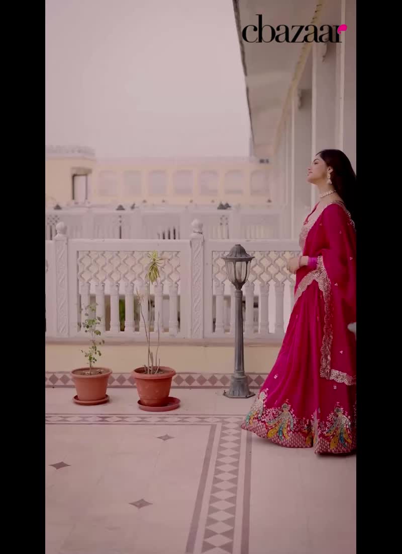 Pink Vichitra Silk Embroidered Sequins Lehenga Festive Wear