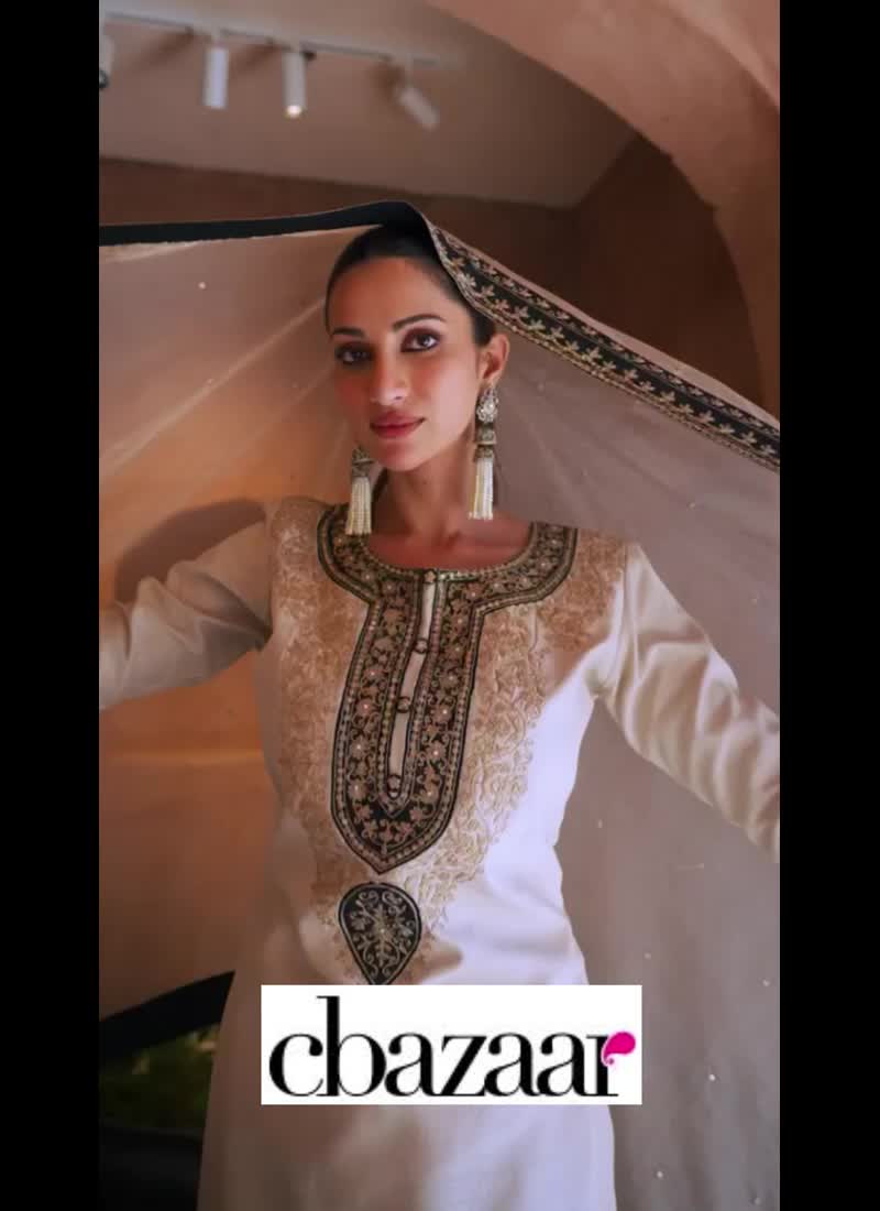 Silk Embroidered Palazzo Suit Party Wear